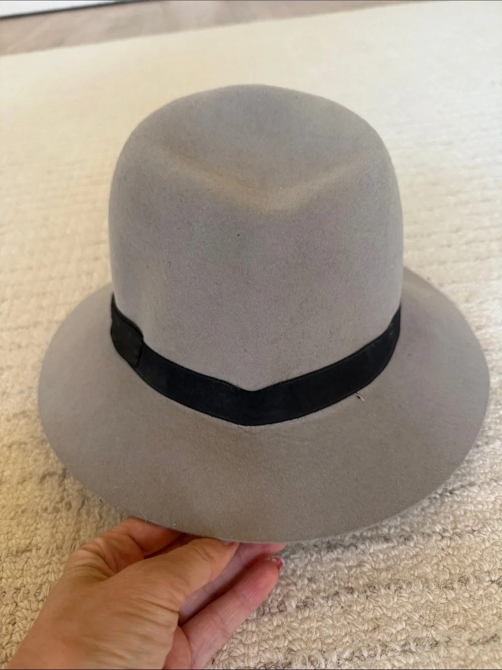 Mallory by STETSON Classic Gray WOOL Fedora with Black Band SMALL